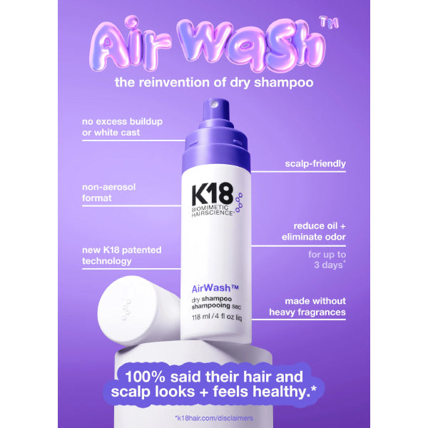 K18 AirWash™ dry shampoo